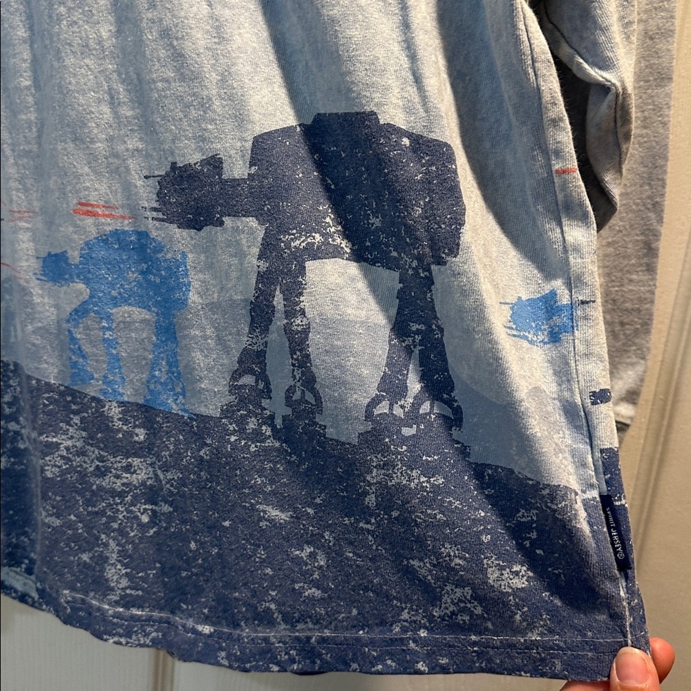 Disney Parks Star Wars Hoth Blue Acid Wash Spirit Jersey Tee Shirt XS - Picture 7 of 8